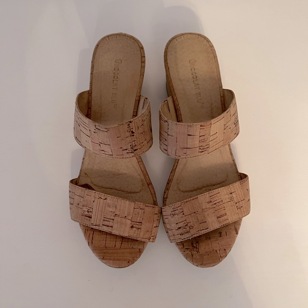Chocolat Blu Cork Wedges- size 6.5